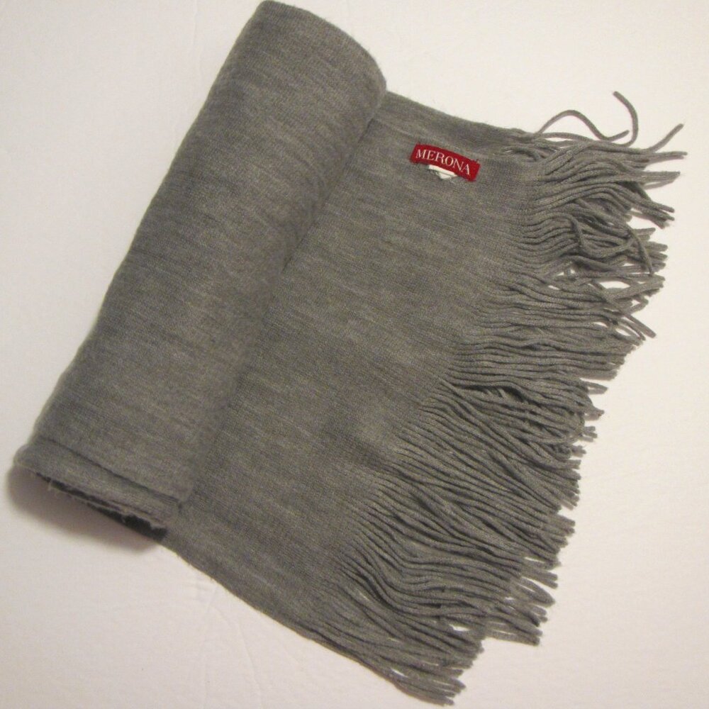 Men's Merona Gray Soft Acrylic Winter Scarf, 72 x 11
